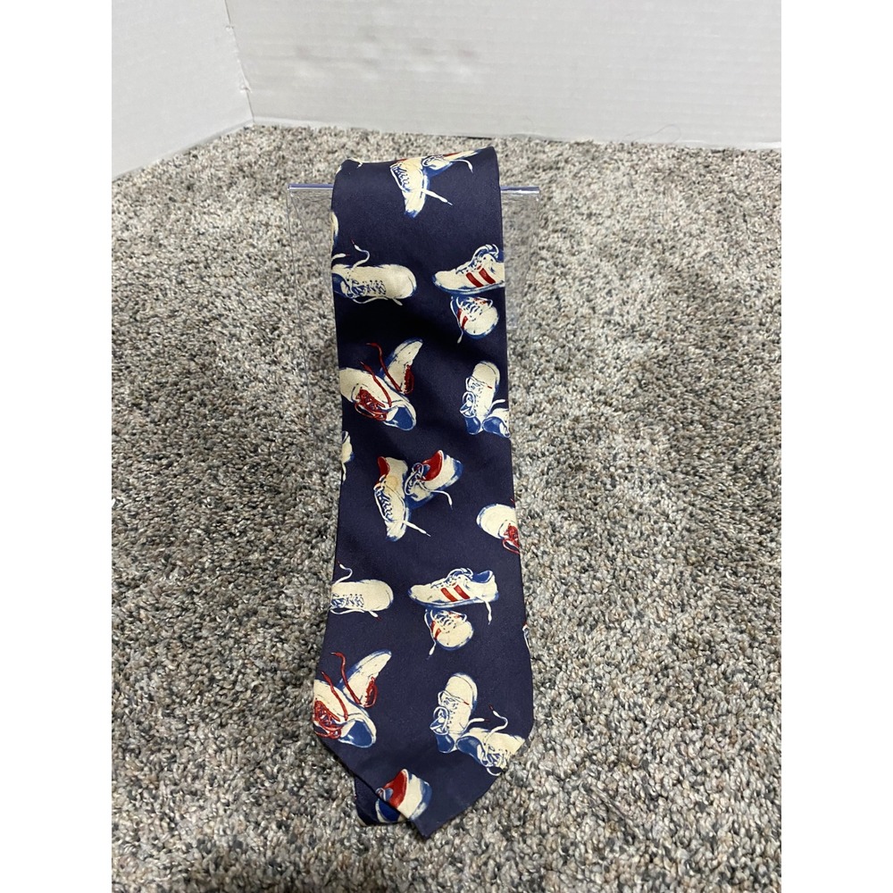 Necktie Gap Mens Navy Blue Fair Vintage Silk Sneaker Print OS